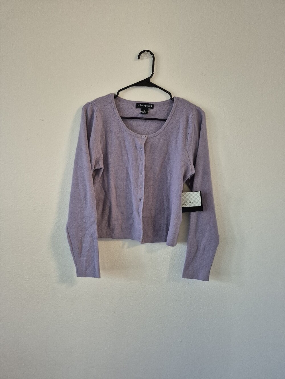Soho Apparel Lavender Button-Up Women's Knit Top